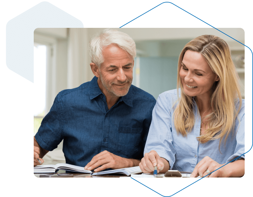 Retired couple working on their financial plan
