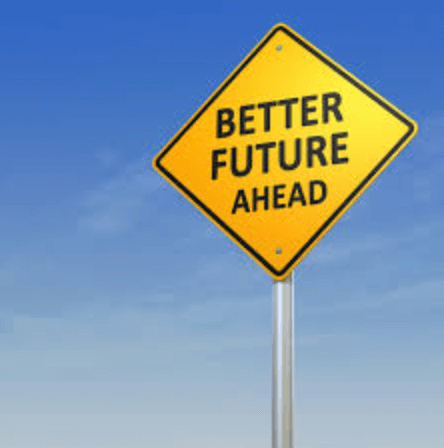Sign that reads "better future ahead"